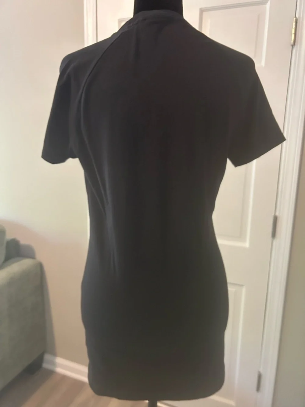 Gymshark Black Short-Sleeve Logo Tee - White Print